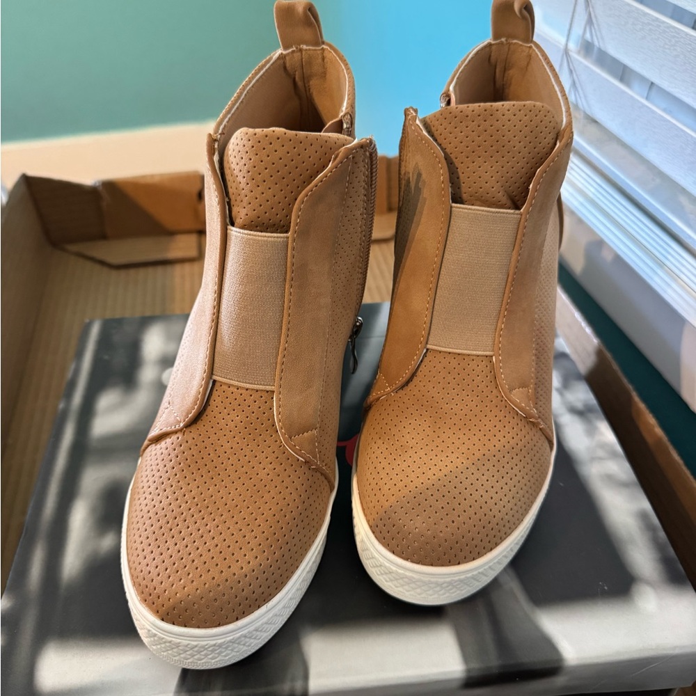 Tan Slip-On Women's Sneakers - Never Worn